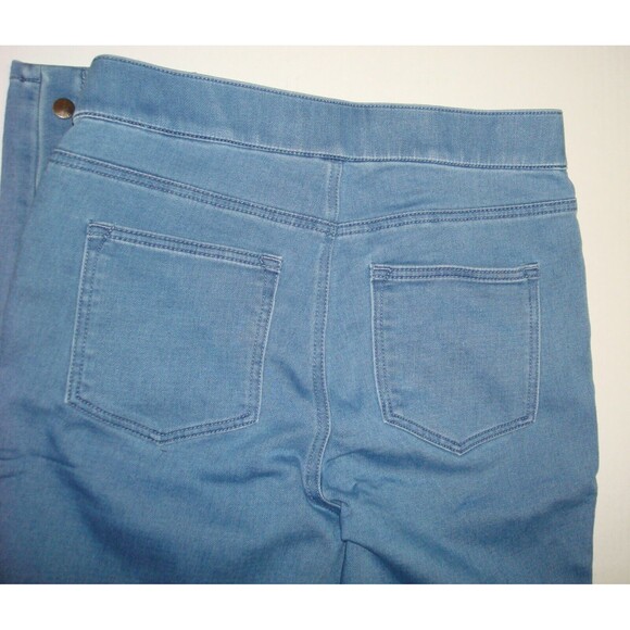 New Womens Isaac Mizrahi Live Divine Denim Pull On Jeans Blue Gold Snaps 4 Tall - Picture 7 of 10